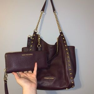 Purple/Gold Michael Kors Purse and Wallet